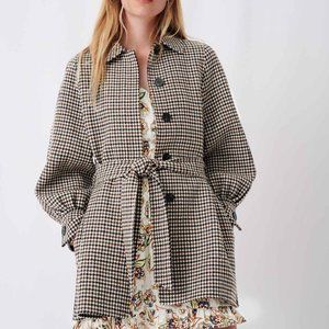 MAJE CHECKED DOUBLE FACE COAT (SIZE S)